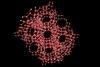 A digital illustration of a crystal structure for zeolite showing the porous nature