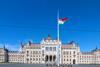 Hungarian flag and parliament