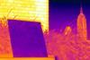 Infra-red heat map image showing passive daytime radiative cooling (PDRC) polymer paint