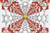 A complex molecular crystal in a lattice shape involving organic and metallic components