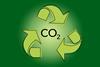 An image showing the recycling icon, with CO2 written in the middle