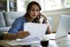 Woman looking at finances