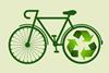 An image showing a bicycle whose back tire has been replaced by a recycling symbol