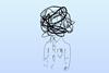 Line drawing of a tangled head