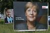 Election posters of the German Chancellor Angela Merkel (CDU) and her challenger, Martin Schulz (SPD), in the upcoming elections, Berlin.
