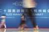 G20 summit logo in the media centre at the G20 summit in Hangzhou, China - Index