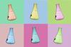 An image showing colourful conical flasks