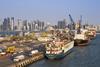 Container ships in Doha
