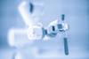 Robotic arm holding test tube