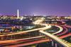 Washington DC skyline and traffic