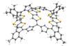 Top view of the single-crystal X-ray diffraction structure of a dithienothiophene (DTT)-bridged [34]octaphyrin