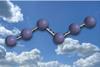 A model of a molecule of a chain of six nitrogen atoms