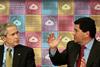 Elias Zerhouni and George W. Bush talking