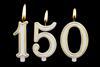 A picture showing candles to celebrate 150 years