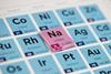 Sodium tiles on top of periodic table tiles