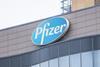 A picture of a Pfizer sign