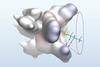 A space filling molecular model of of catalyst showing its active site
