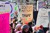 Banners supporting science in anti-Trump protests