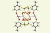 A 3d model of a complex with silver bonded to iodine. The complex also contains carbon, nitrogen, fluorine, sulfur, oxygen and hydrogen.