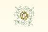 A 3d chemical structure of organic molecules around two rings of eight sulfurs.