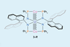 A complex molecule centred around a uranium atom bonded to two cobalt atoms in a quadruple or quintuple bond as well as four organic groups via nitrogens.