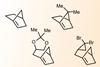 Four chemical stuctures of Olefins which include a carbon ring