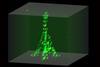A reconstruction of the fluorescence images the Paris-Saclay team use to locate their atoms shows an array they made in the shape of the Eiffel tower.