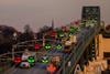 Tractor trailers and vehicles cross the Peace Bridge at the Canada-United States border in Fort Erie, Ontario, Canada