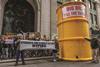 Activists in New York supporting Schneiderman's investigation of ExxonMobil