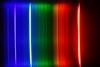 Atomic spectra of hydrogen gas as observed through a diffraction grating