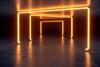 Abstract glowing orange archways