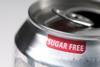 Close up of the rim of an open can of soft drink which has a label which says Sugar Free