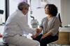 Female patient in consultation with doctor as part of a clinical trial