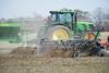 Tractor spreading manure