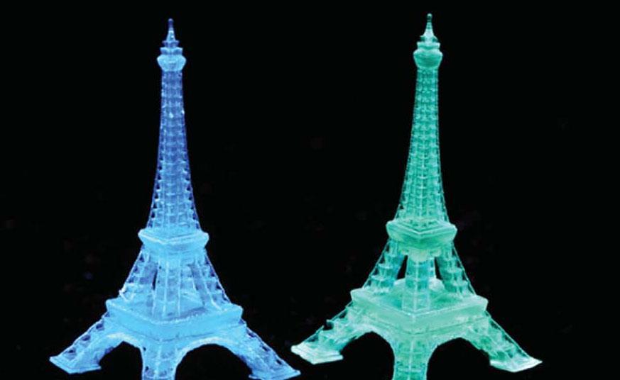 Photoluminescent 3D printer inks made with