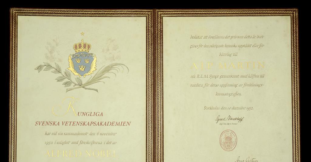 Nobel prize medal of partition chromatography’s coinventor to be