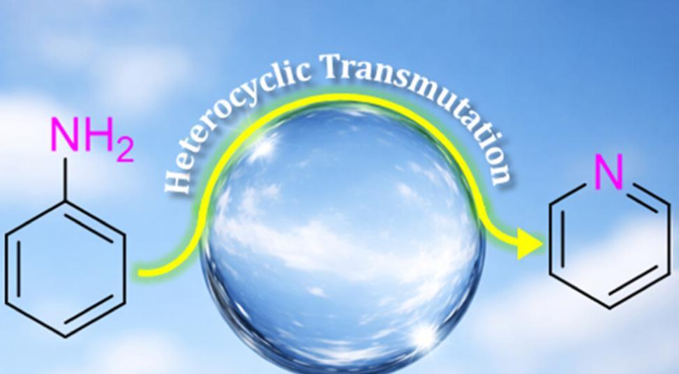 Water microdroplets convert aniline to pyridine in green skeletal editing reaction