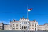 Hungarian flag and parliament