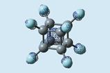 3D molecular structure of perfluorocubane