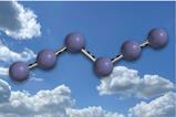A model of a molecule of a chain of six nitrogen atoms