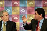 Elias Zerhouni and George W. Bush talking