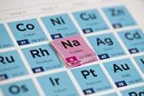 Sodium tiles on top of periodic table tiles