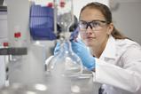 PhD student using rotavap