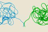 Knotted strings coming together