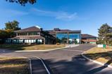 The exterior of a modern science building