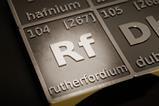 The periodic table entry for rutherfordium