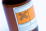 Label on a bottle of dichloromethane