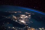 Satellite image of the UK at night