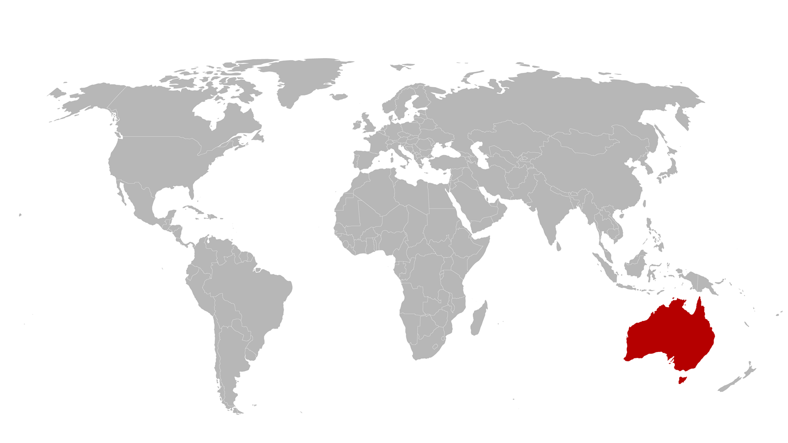 World map with Australia hightlighted