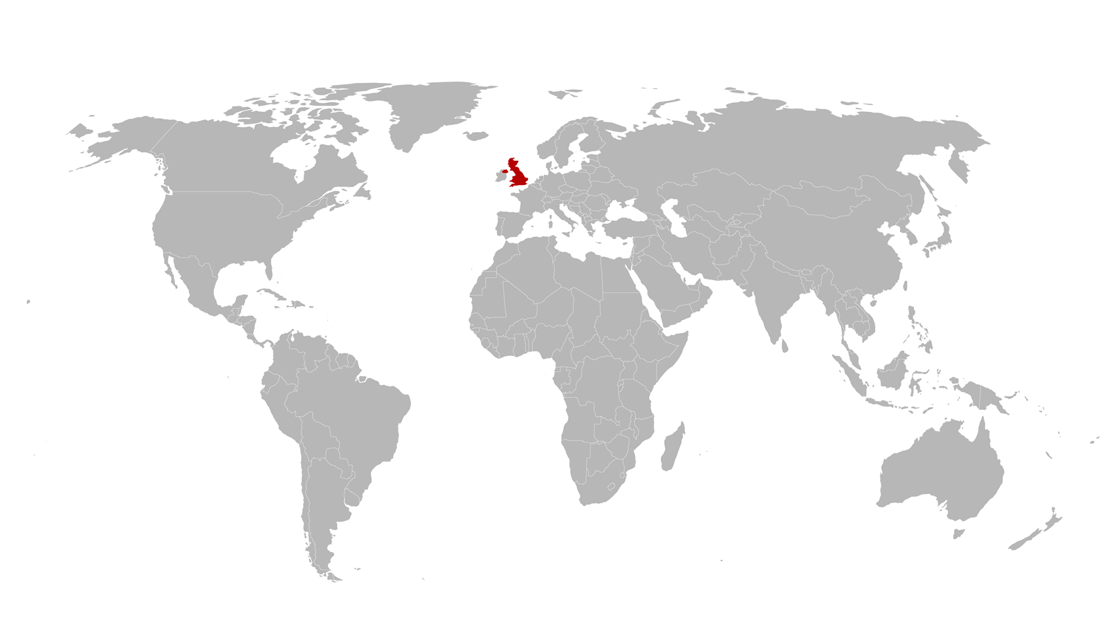 World map with UK highlighted